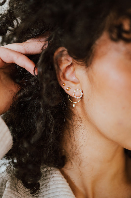 Halo Back Drop Earring