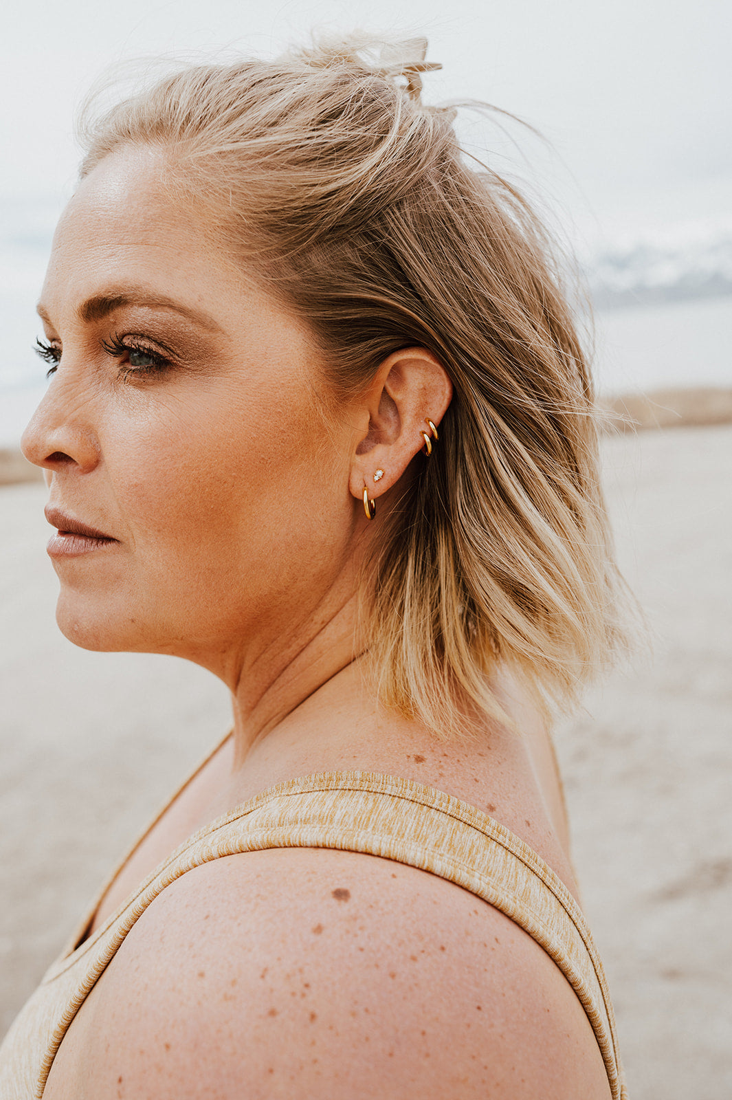 Pearl Diamond Sleeper Stud Earring