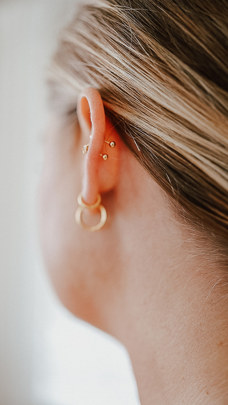 Pearl Diamond Sleeper Stud Earring